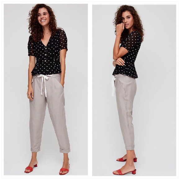 Aritzia Wilfred Cropped Allant Pant (Linen) - Picture 1 of 5
